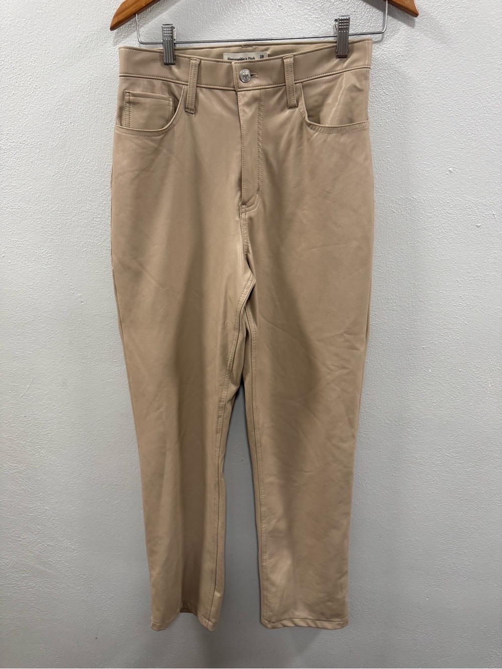 Abercrombie & Fitch Women's Straight-Leg Pants in Beige